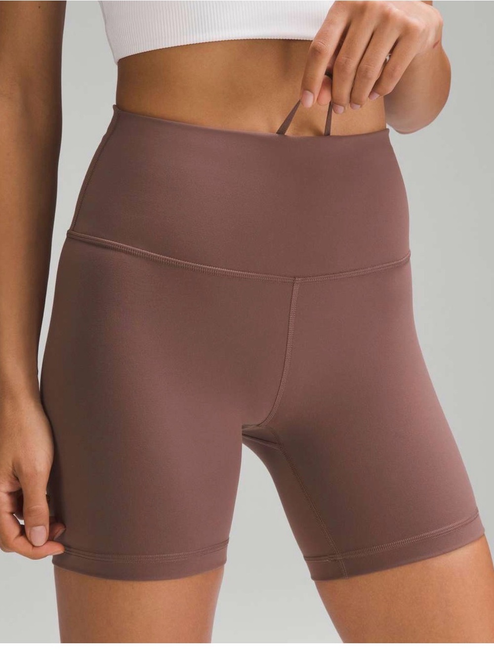 lululemon athletica High-Rise Bike Shorts in Mauve Brown